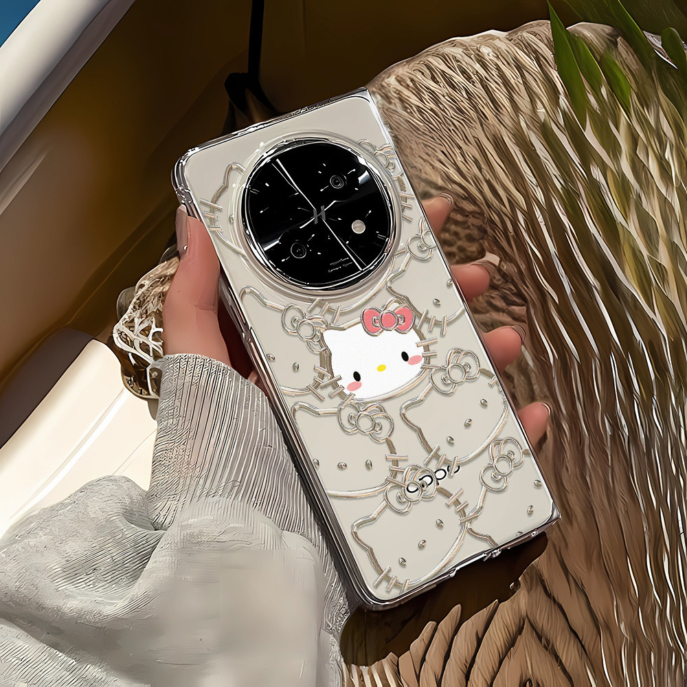 เคสโทรศัพท์ KT Cat สำหรับ OPPO Find N5 OPPO N5 เคสโทรศัพท์บางพับได้ Find N5 โปร่งใส N5 เคสแข็งกันกระ