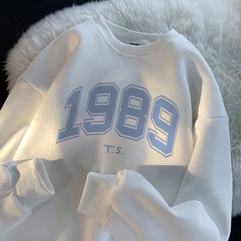 Po floret Sweater Oversize Sweater 1989 Classic Digital Sweater Women Korean Style Crewneck