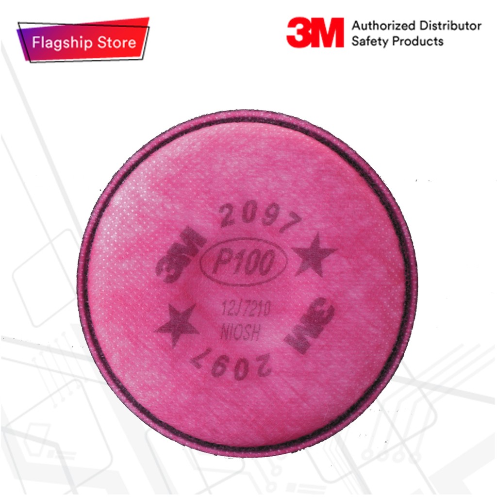 3M™ 2097 แผ่นกรองอนุภาคประสิทธิภาพสูง สำหรับหน้ากากไส้กรองคู่ P100 (2ชิ้น)