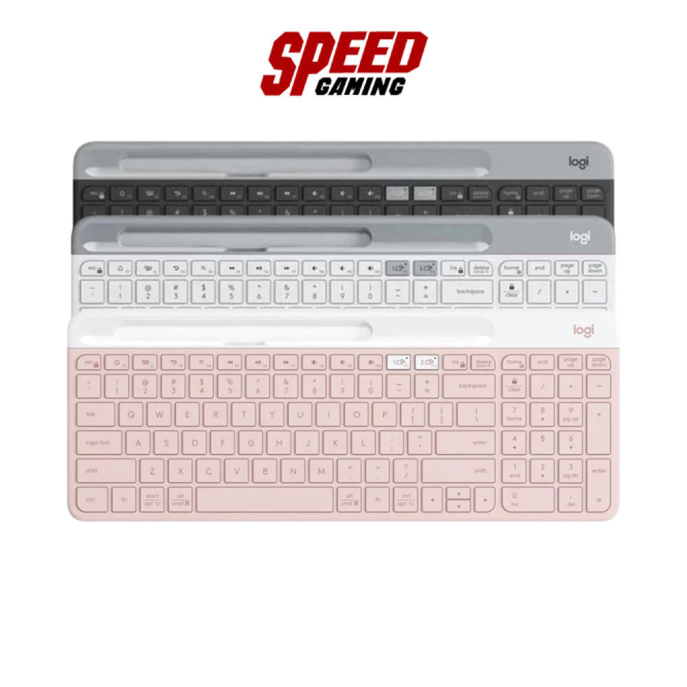 LOGITECH K580 Slim | (Graphite/Rose/White) | Wireless Keyboard (คีย์บอร์ดไร้สาย) | By Speed Gaming