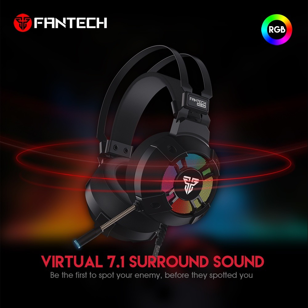 FANTECH รุ่น HG11 RGB (Captain 7.1) Stereo Headset for Gaming หูฟังเกมมิ่ง แบบครอบหัว มีไมโครโฟน ระบบสเตอริโอ ไฟรอบหูฟัง ราคา ถูกที่สุด ดีลบีเคเค แกลเลอรีภาพที่ 2