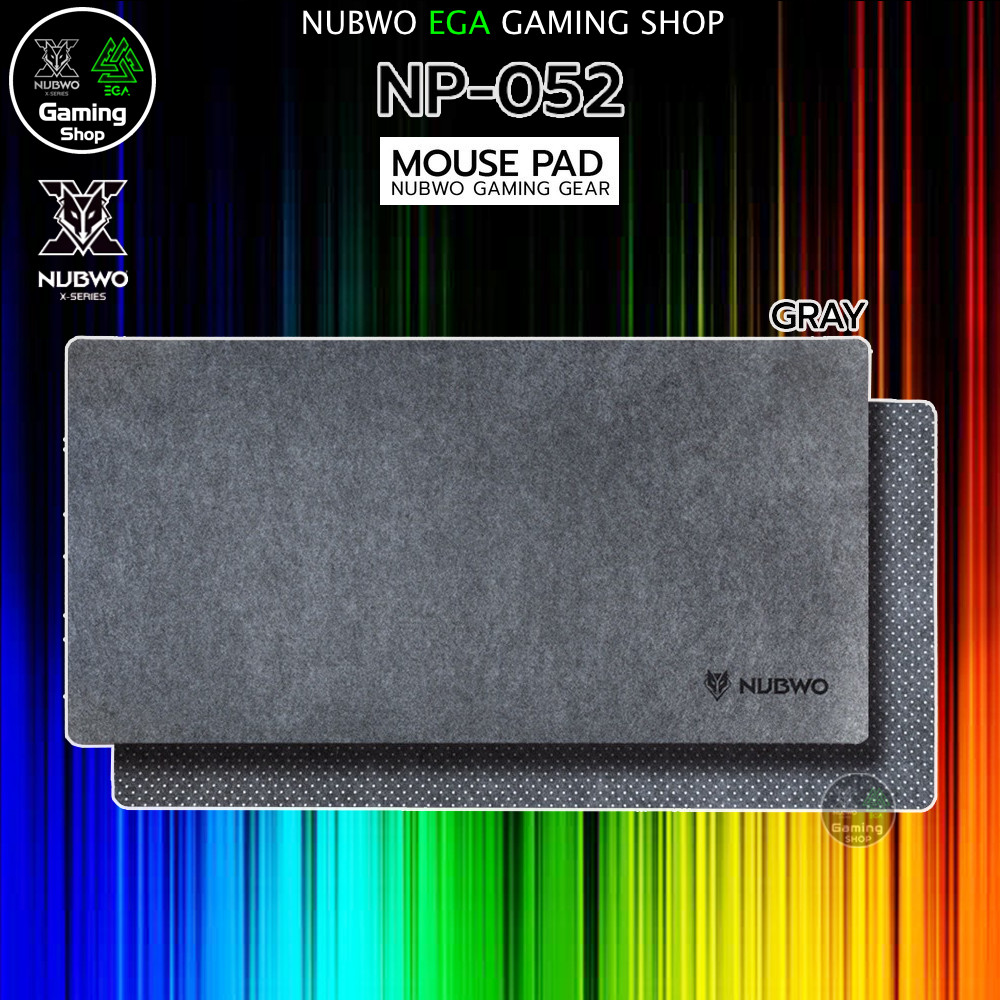🎮 GAMING NUBWO NP052 GRAY MOUSE PAD แผ่นรองเมาส์แบบผ้า สีเทา ขนาดยาว