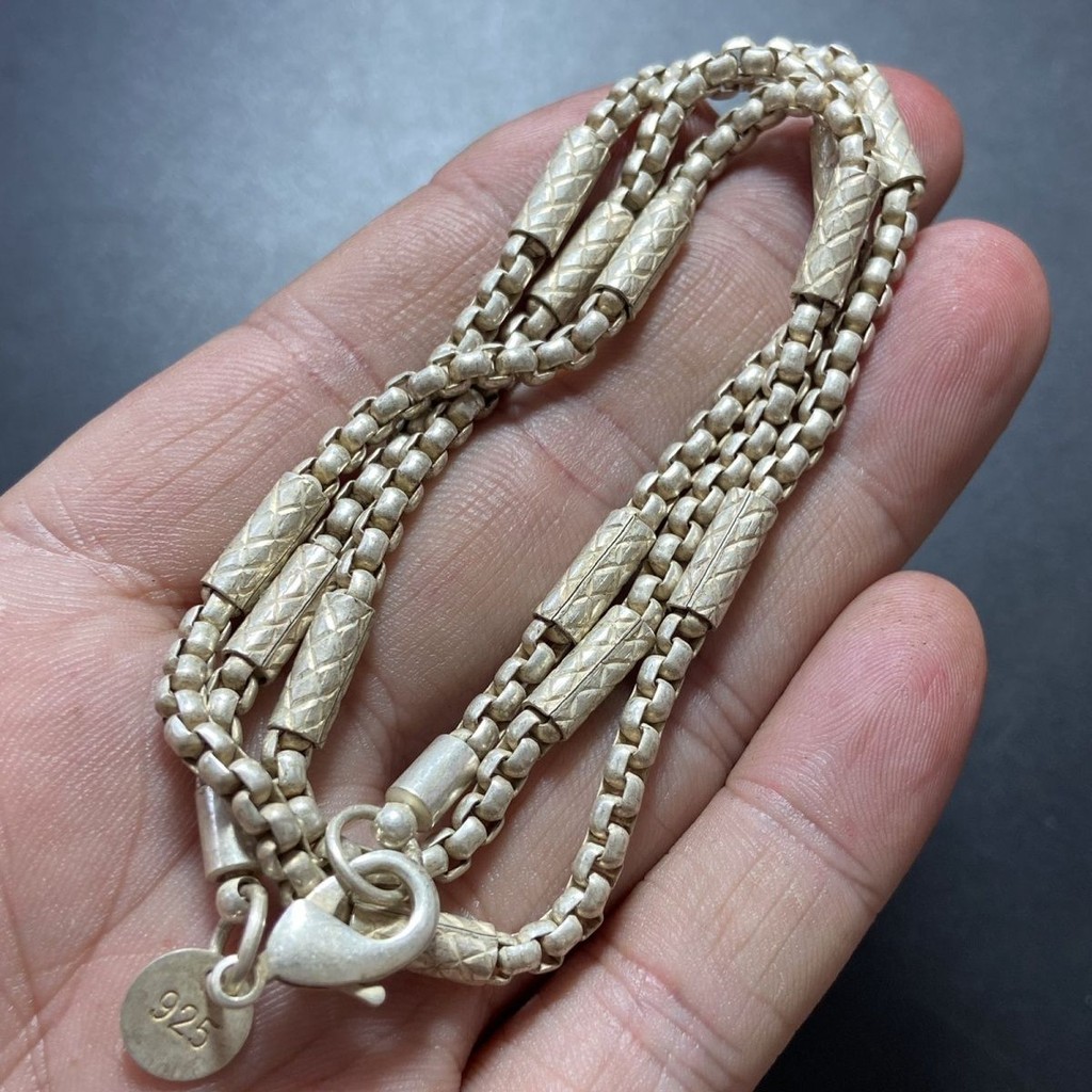 Ready Straw Antique Magazine Collection สร้อยคอเงินทิเบตเงินเก่า A Treasure-like Solemn Form-Made El