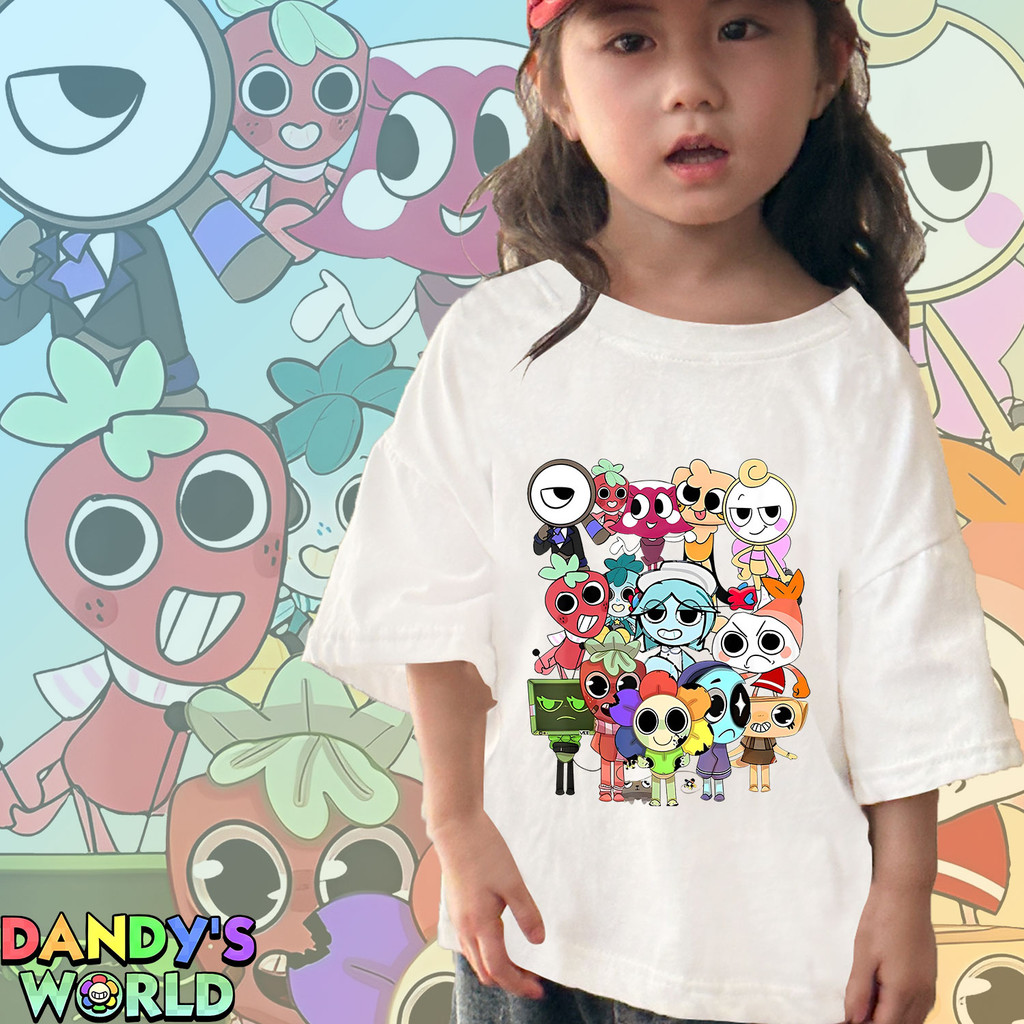 Cotton Dandy's World ตัวการ์ตูนพิมพ์เด็กเสื้อยืดคอกลมแขนสั้น 8 สี