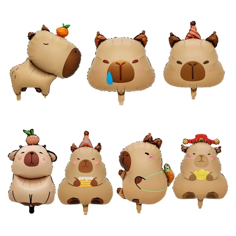 ใหม่ Kapibala การ์ตูนสัตว์ฟอยล์บอลลูนชุดสําหรับงานเลี้ยงวันเกิด Kapibala Theme บอลลูน