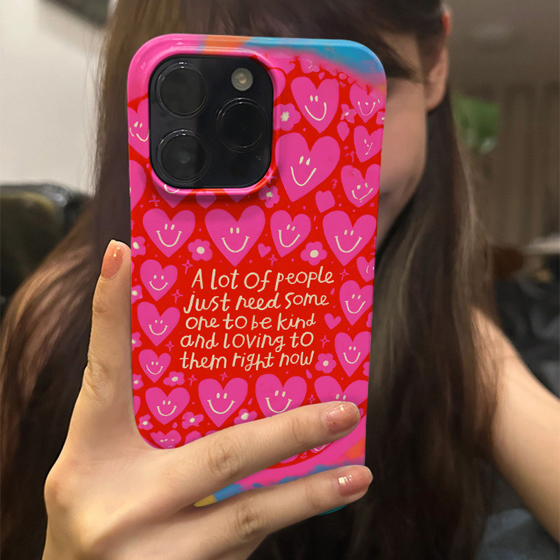 ทุกคนต้องการความรัก เคสโทรศัพท์ภาษาอังกฤษสำหรับ iPhone 12/14 ProMax 16ProMax 11Pro 12Pro XS XR 13ProMax 16Pro 15ProMax 7/8 Plus เคสป้องกัน XSMAX 15Pro เคสซิลิโคนแข็งกันกระแทก