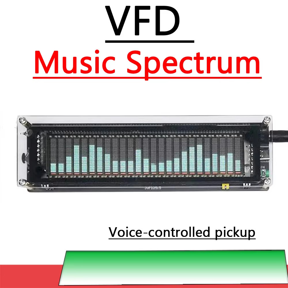 Vfd Music Spectrum CLOCK แสดงตัวบ่งชี้ระดับจังหวะเครื่องวิเคราะห์เสียงบรรยากาศแสง USB TYPE-C 5V 12V รถ POWER Amplifier