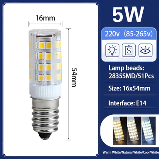 E12 E14 E17 Led 3W 5W หลอดไฟข้าวโพด AC 85-265V SMD 2835 หลอดไฟ Led สําหรับตู้เย็นจักรเย็บผ้าช่วง Hood