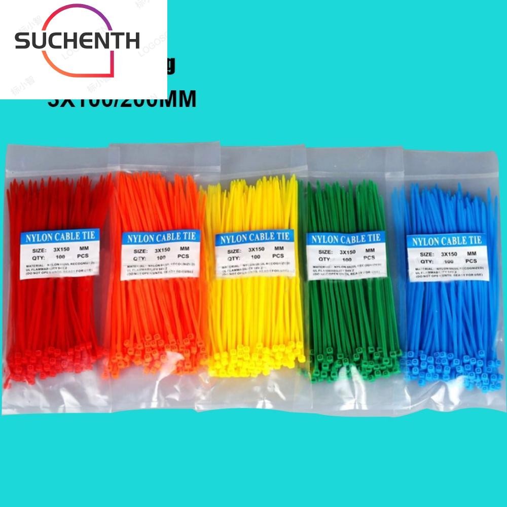 Suchenth 100 ชิ้น/แพ็คสายผูกสายไฟสาย Finishing Self-Locking Bundled