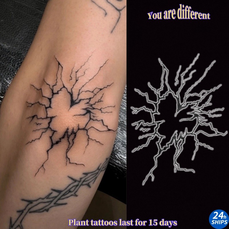 ลายแตกสักน่ารักสาวแขนพืชสักสติกเกอร์รอยสักกันน้ําติดทนนาน15วันสติกเกอร์ผิวรอยสักปลอมชั่วคราว