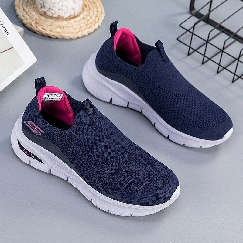 รองเท้าผู้หญิง - Kasut Wanita Nyaman & Ringan SKERCHERS_ARCH-FIT*รองเท้าผ้าใบตาข่ายระบายอากาศน้ำหนักเบาสำหรับออกกำลังกายกลางแจ้ง 232041 ถุงเท้าของขวัญฟรี รีบหน่อย! UKSN ZQZ4.