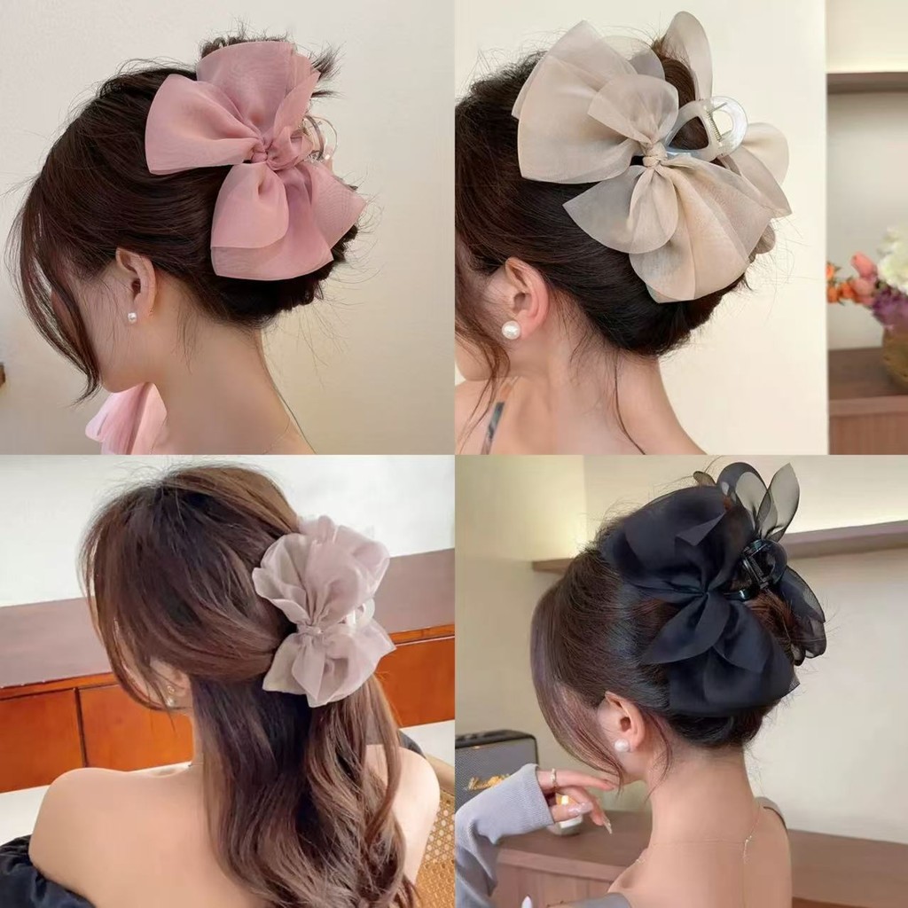กิ๊บติดผมขนาดใหญ่ตาข่ายกุทัณฑ์สําหรับด้านหลังศีรษะของผู้หญิงคลิปฉลามระดับไฮเอนด์