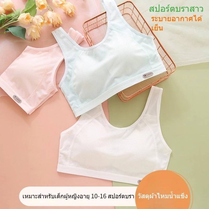 [Y D]🔥พร้อมส่ง🔥ชุดชั้นในสปอร์ตบรา ผ้าตาข่าย แบบสวม ระบายอากาศได้ดี สําหรับเด็กผู้หญิง#331 thumbnail 5