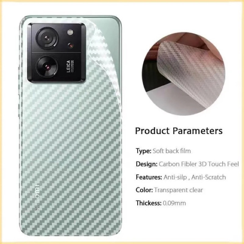 ส่งจากไทย ฟิล์มกันรอยหลัง ฟิล์มหลังเคฟล่า Xiaomi 13T / 13T Pro ตรงรุ่น