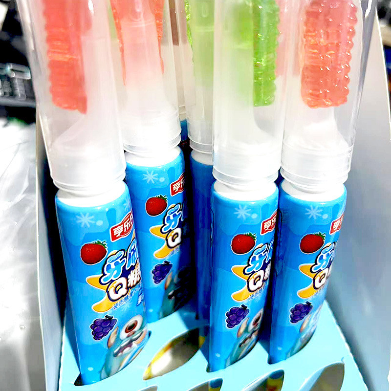 Henles แปรงสีฟัน Q Candy ยาสีฟันแปรงสีฟัน Creative ตลกกินได้ของเล่น Candy Plus Jam Nostalgic Snacks 