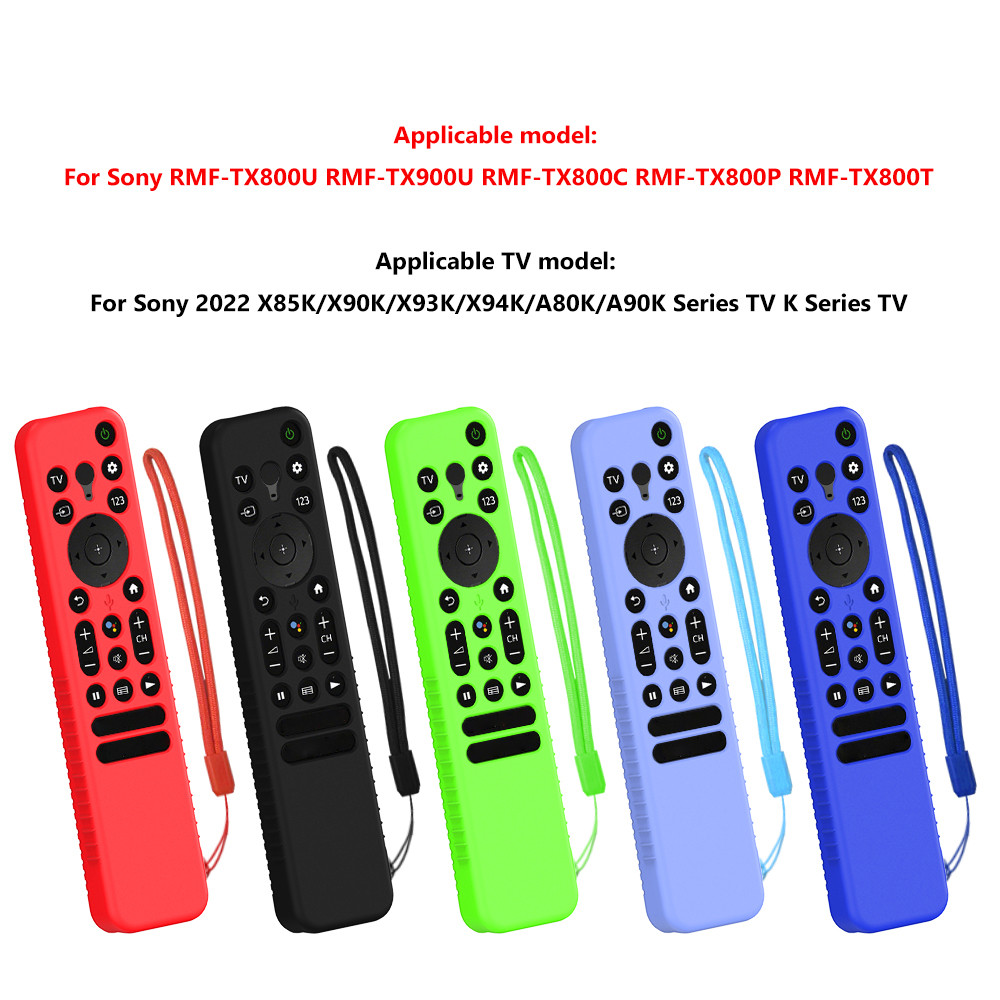 ซิลิโคนรีโมทคอนโทรลฝาครอบเปลี่ยน Anti Slip Voice Remote Case พร้อม Lanyard สําหรับ Sony RMF-TX800U T