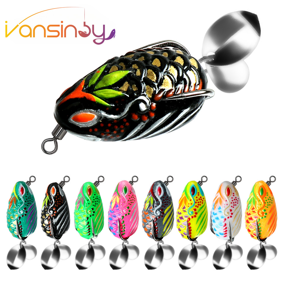 เหยื่อตกปลา 3.5 ซม./5.7g Soft Frog Mini Soft Lure Double Upgrated Hook Top Water
