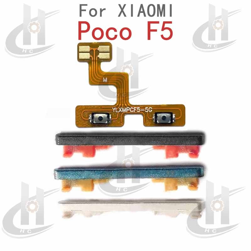สําหรับ Xiaomi Poco F5 ปรับระดับเสียงปุ่มด้านข้าง Flex Cable Keys ปุ่มปิดระดับเสียงขึ้นและลงปุ่มด้านข้างอะไหล่ทดแทน