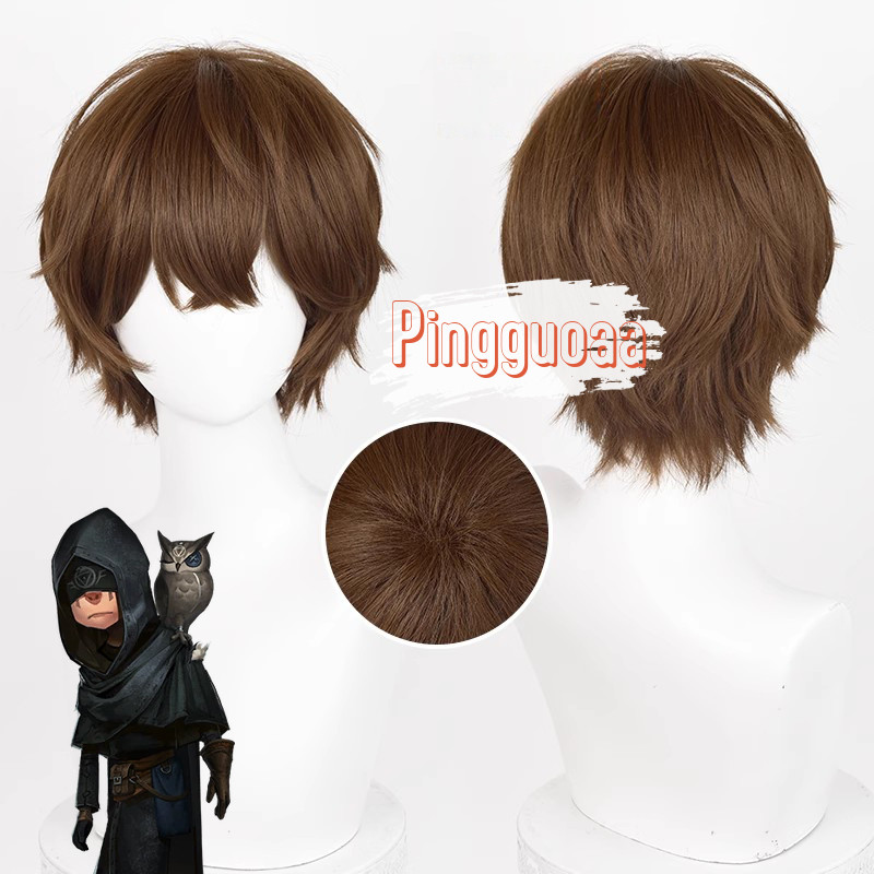 【Manmei】Identity V Seer Eli Clark Cosplay Wig 30cm Short Brown Heat Resistant Synthetic Wigs
