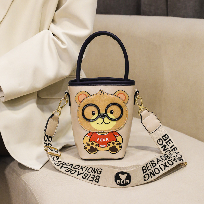 Beibaobao 2024 กระเป๋าถือ กระเป๋าสะพายไหล่ ทรงบักเก็ต น่ารัก คลาสสิก