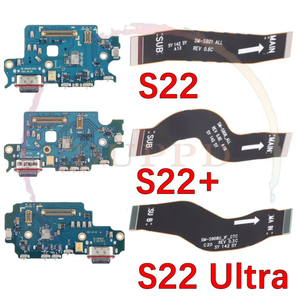 พอร์ต USB ชาร์จ Dock Connector Charger สําหรับ Samsung Galaxy S22 Ultra S22 + S901 S906 S908 เมนบอร์ด Flex Cable