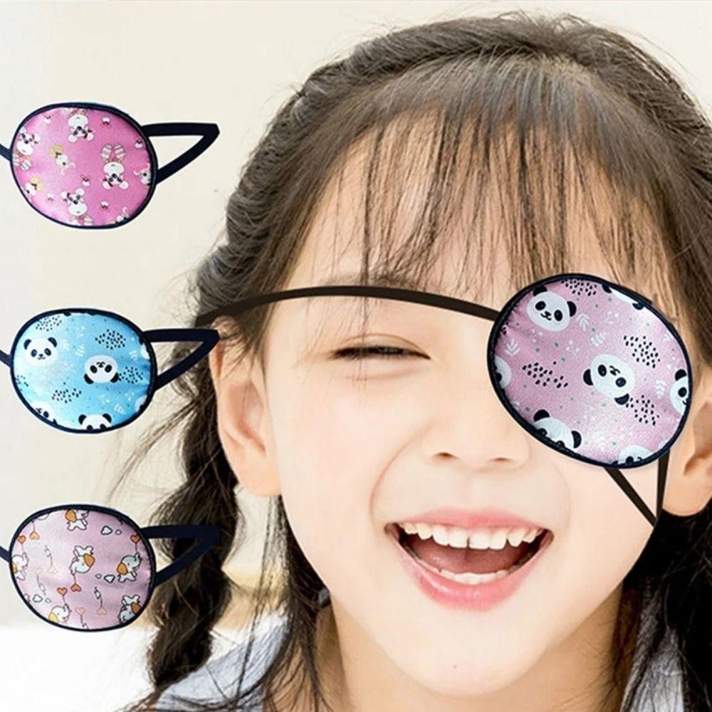 Donvan ผ้าปิดตาเด็ก Amblyopia, การแก้ไขสายตาเอียงนุ่มเด็กผ้าไหมผ้าปิดตาเดี่ยว, แว่นตา Amblyopia น่ารักการ์ตูนผ้าไหมหม่อนผ้าปิดตา Eye Patch Eye Care