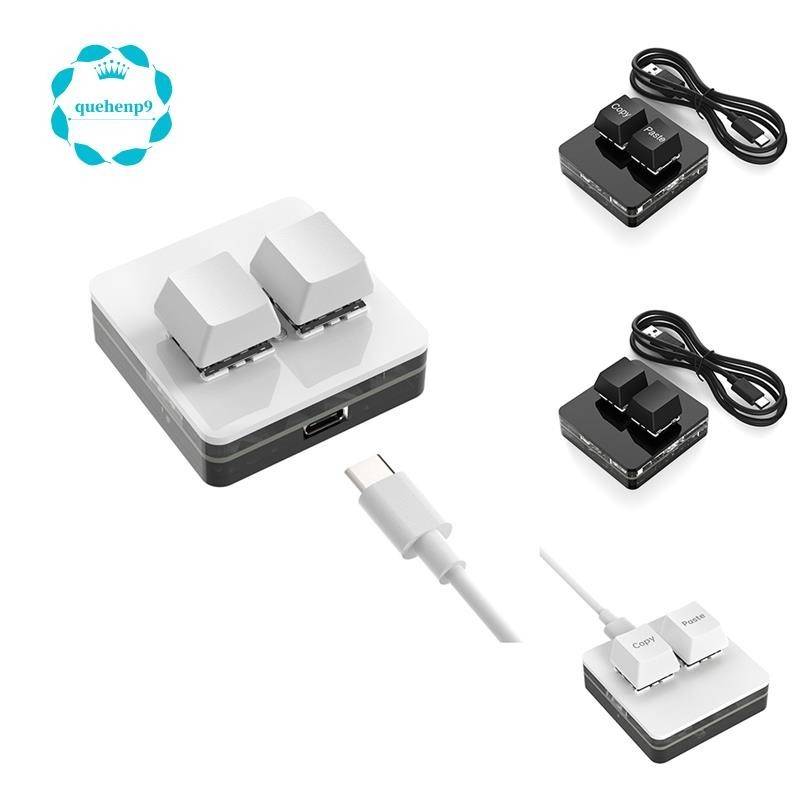 [quehenp9] คีย์บอร์ด 2 คีย์ RGB มาโคร OSU ขนาดเล็ก สําหรับเล่นเกม