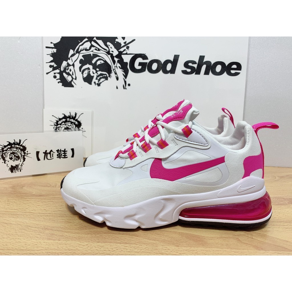 Clearing Stock Nike Air Max 270 React Pink White Pink Series Dream Jogging Heightening Women 's Shoes CJ0619-100