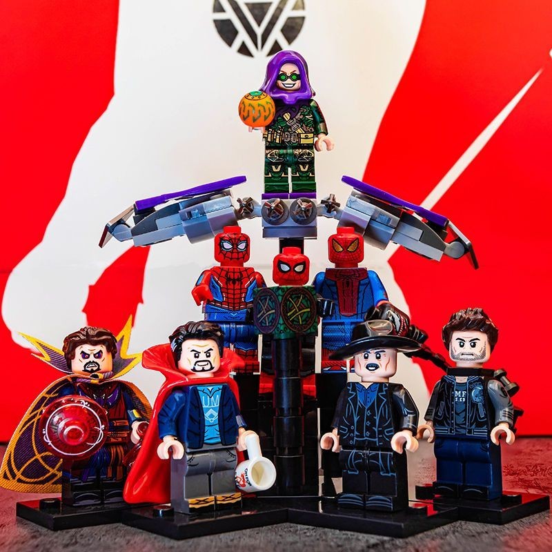 เด็กชายรุ่นหนึ่ง Marvel Building Blocks Hero เข้ากันได้กับ Lego Green Magic Movie Wugui Toy 3รุ่นที่สองรุ่นที่สาม Spiderman nqvj