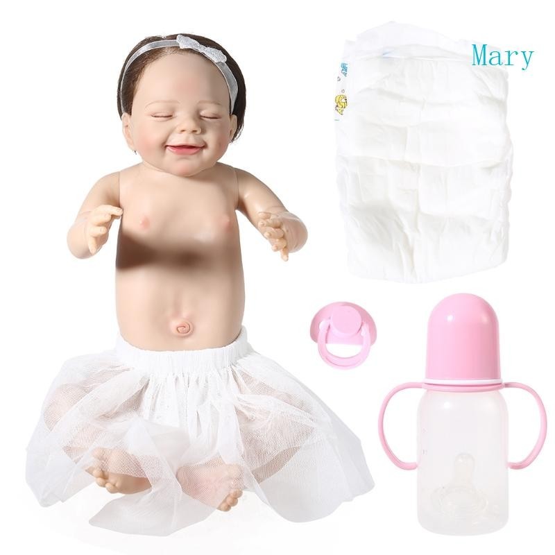 Mary ตุ๊กตาเด็กทารกแรกเกิด เด็กผู้หญิง ซิลิโคนนุ่ม ทําความสะอาดง่าย เหมือนจริง ขนาด 55 ซม.