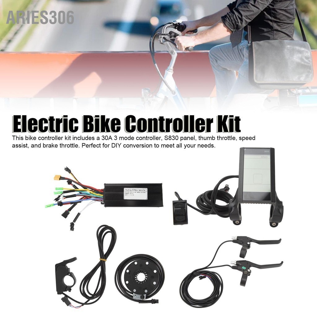 Aries306 ไฟฟ้าจักรยานชุด 30A 3 โหมดController S830 แผงSpeed ​​Assist Sensor Thumbคันเร่งเบรคสำหรับสกู๊ตเตอร์ไฟฟ้า