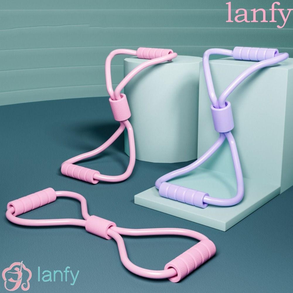 Lanfy ยางยืดแรงต้าน TPE 8 รูปร่าง สําหรับออกกําลังกาย เล่นโยคะ พิลาทิส