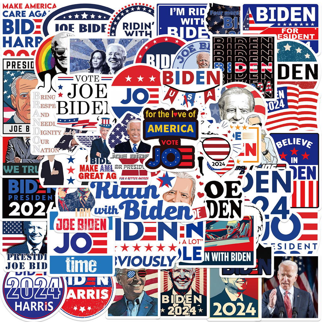 พร้อมส่ง 2024 50แผ่น USA Donald Trump โดนัลด์ ทรัมป์ กันน้ำ สติ๊กเกอร์ sticker แจ็คสัน หวัง biden