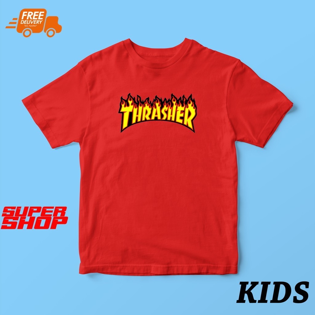 เสื้อยืดผ้าฝ้ายพิมพ์ลายKIDS TRASHER TSHIRT GOOD QUALITY มีสไตล์และสะดวกสบาย