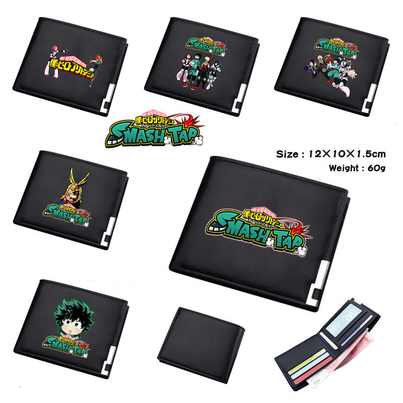 My Hero Academia Wallet Student Half Fold Wallet Mens and Womens Short Wallet Card Bag Zero Wallet