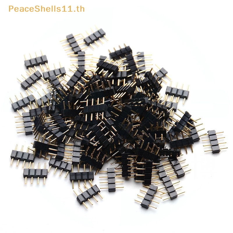 Peaceshells อะแดปเตอร์เชื่อมต่อสายไฟ RGB 4 pin ตัวผู้ 4pin สําหรับแถบไฟ LED RGB 5050 3528 10 ชิ้น ต่อล็อต