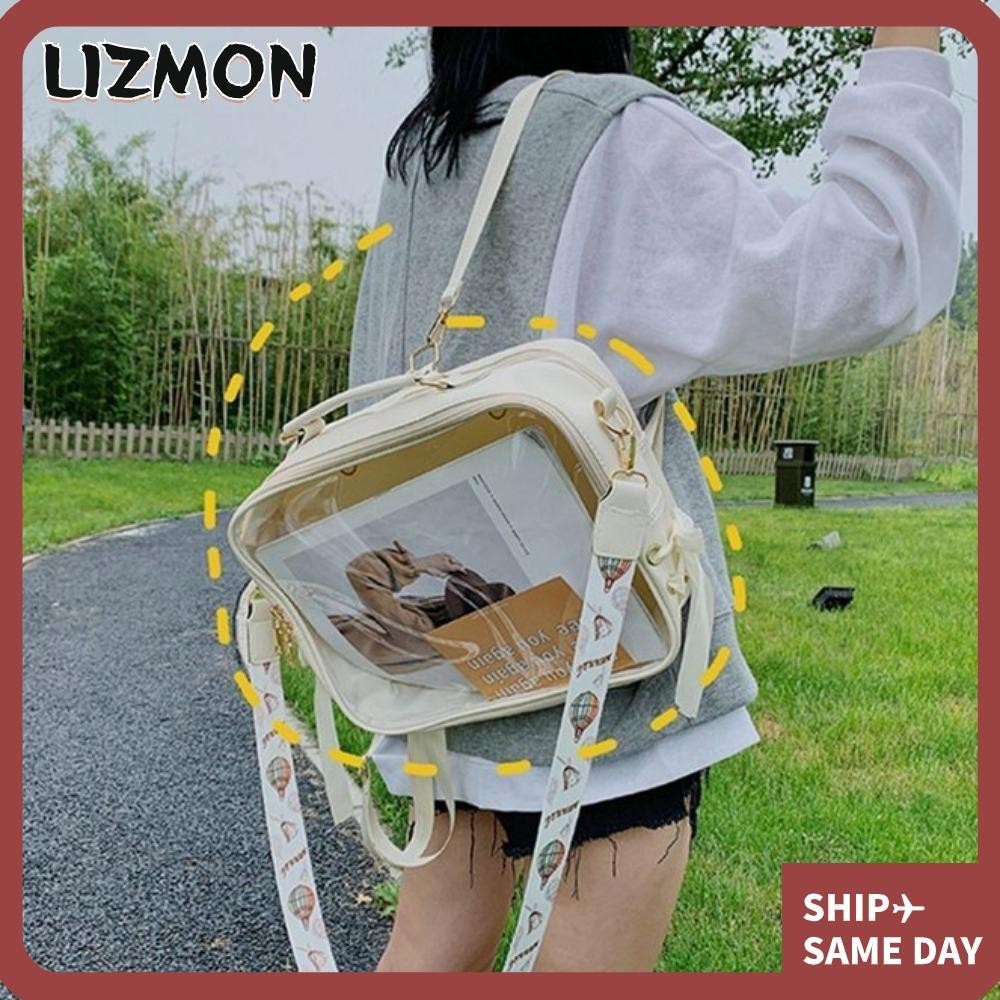 Lizmon Jelly Bag, กระเป ๋ าสะพายไหล ่ ความจุสูงใส , กระเป ๋ าสะพายข ้ าง PVC,PU ทนทาน
