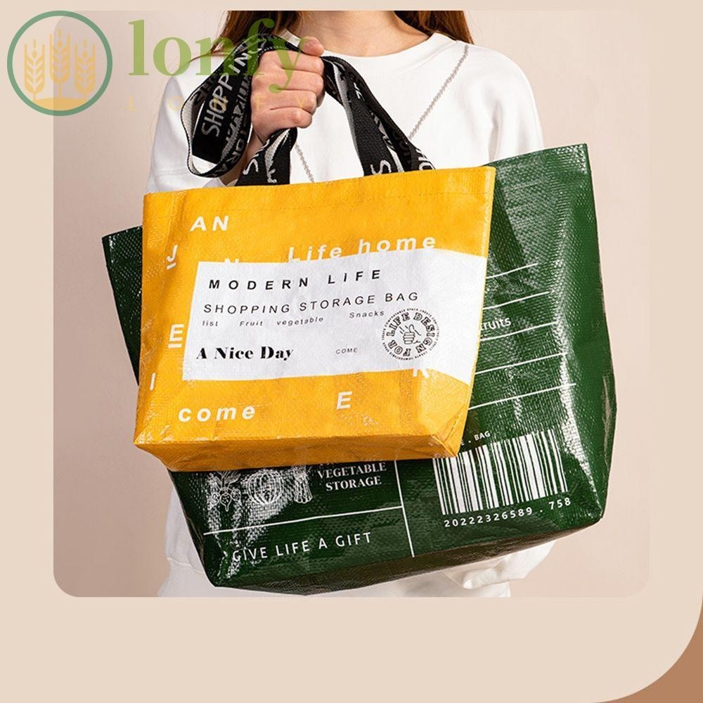 Lonfy Shopping Bag Grocery Storage Bag Reusable Ripstop Folding Nylon