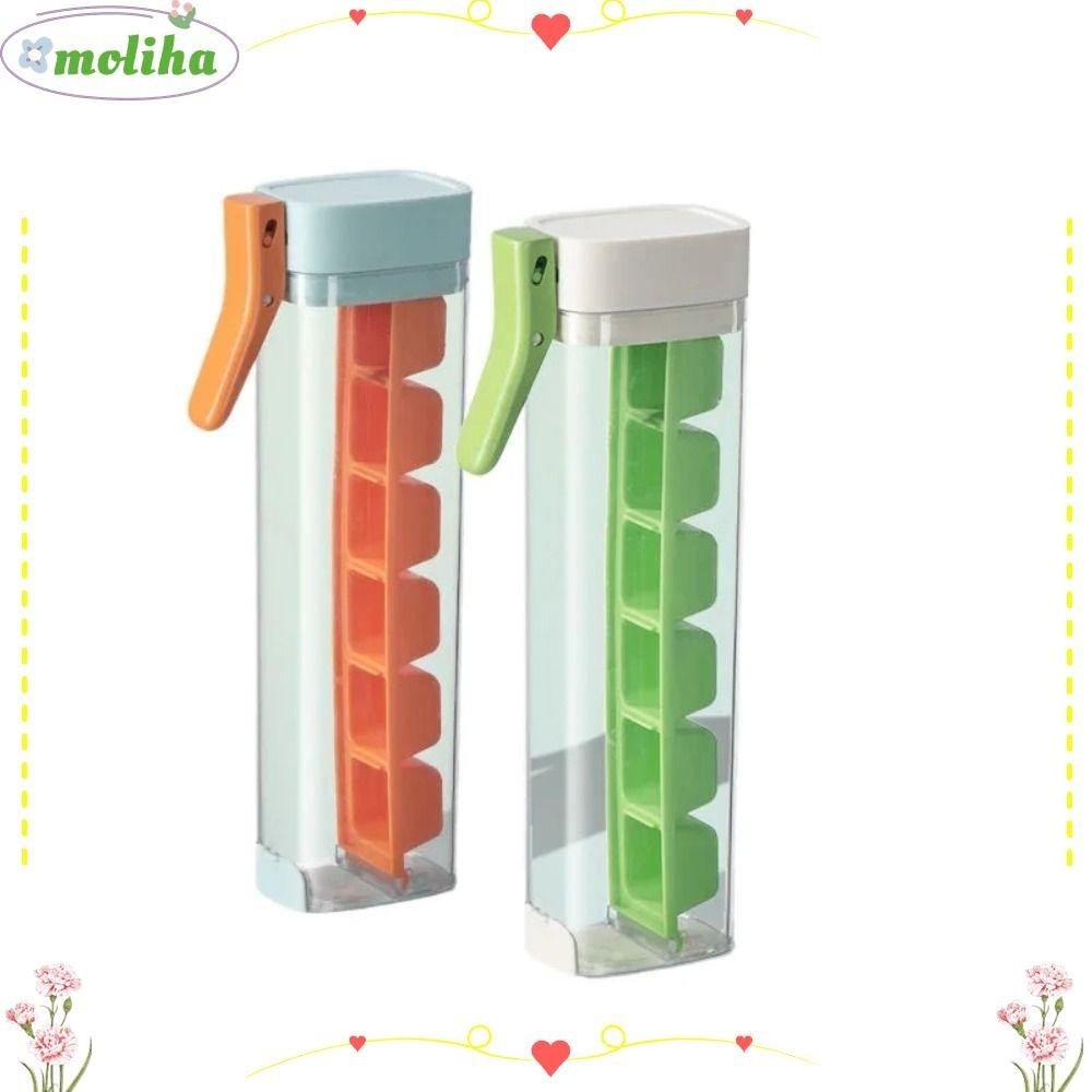 Moliha Ice Cube Mold, DIY One Click กด Ice Ball Maker, Creative Easy Demould 6 กริดแบบพกพา Ice Hockey ทําเครื ่ องมือ