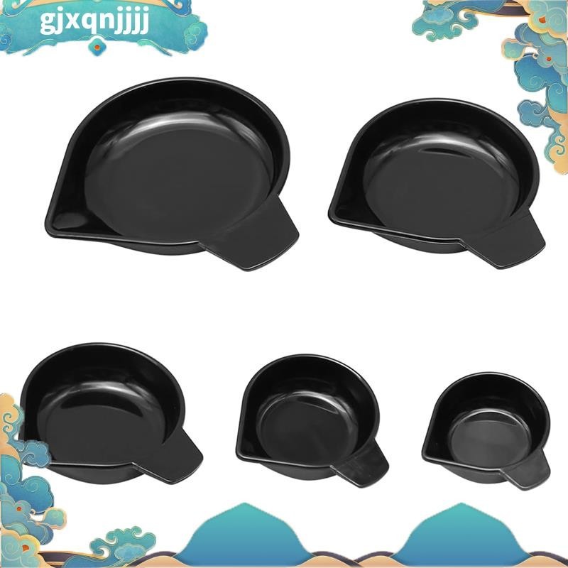 5 ขนาด Weighing Powder Pans Scale Pan พลาสติกสีดําสําหรับ Weigh Liquid Powder Gems gjxqnjjjj