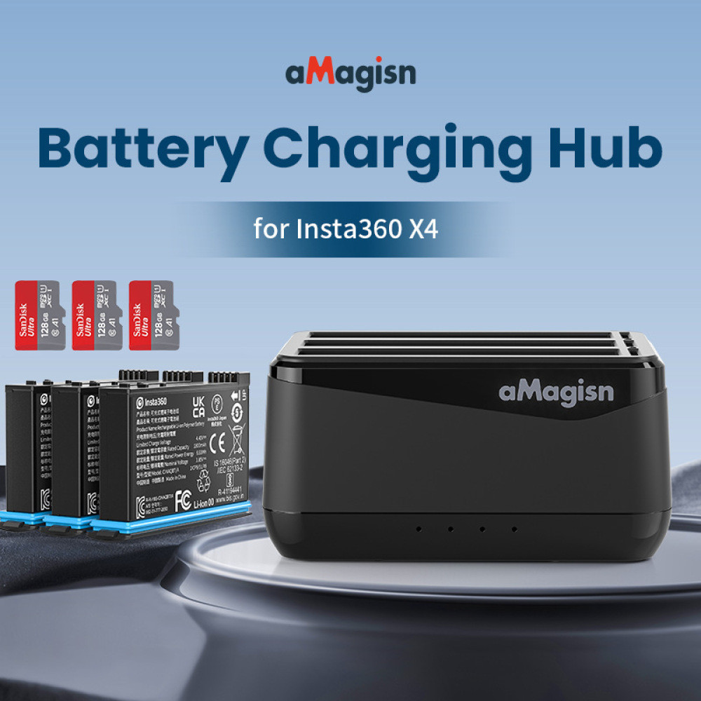 Amagisn สําหรับเครื ่ องชาร ์ จแบตเตอรี ่ Insta360 X4 360X4 แท ่ นชาร ์ จอุปกรณ ์ เสริมกล ้ องแอคชั 