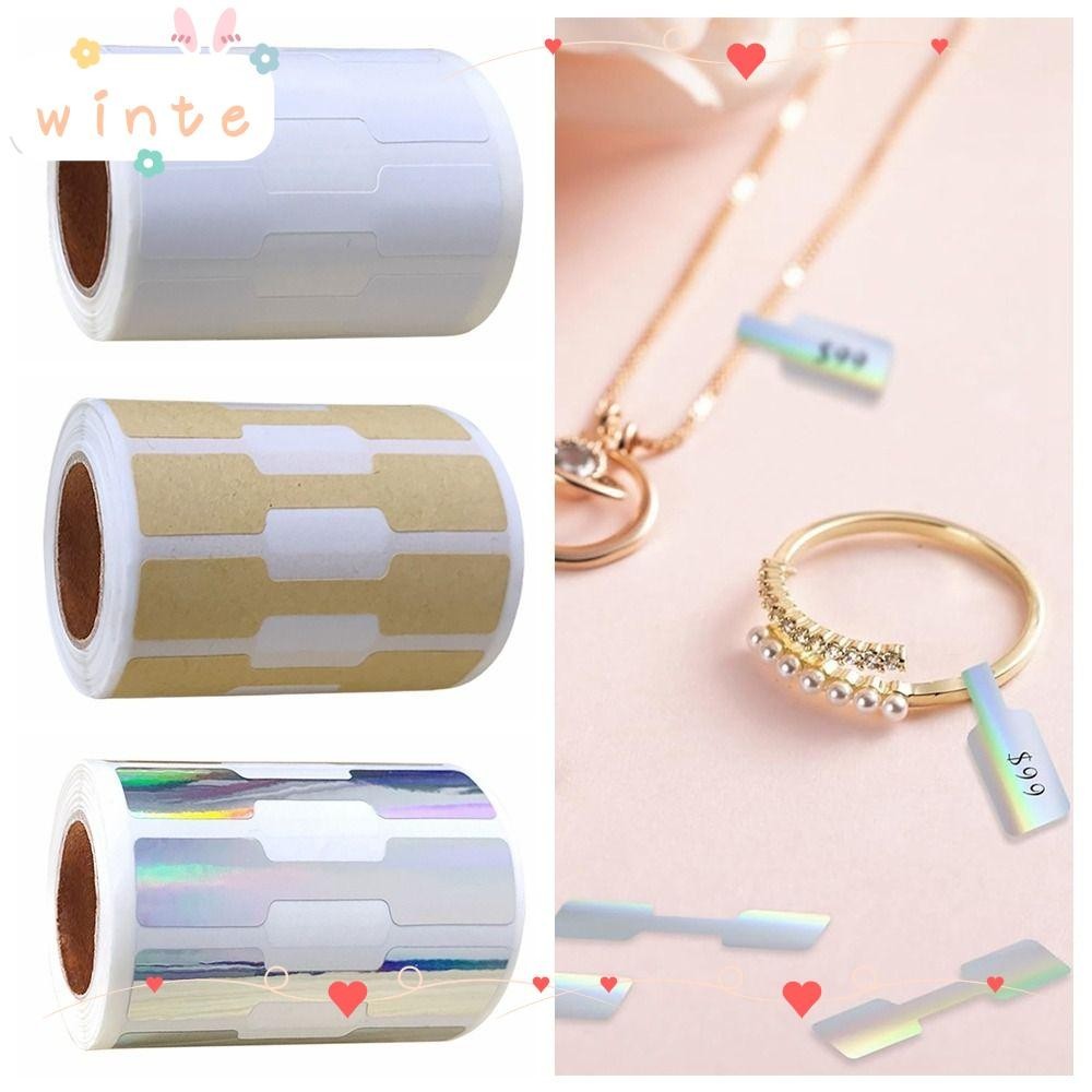 Winte 500ชิ้นป้ายราคาเครื่องประดับ,หลากสีสร้อยคอเปล่าแหวนป้ายราคา,สร้างสรรค์แสดงเครื่องมือตกแต่งQuadrateสติกเกอร์ติดด้วยตนเอง