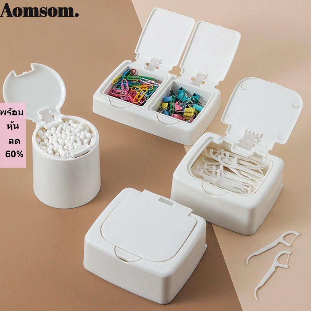 Aromsom Desktop Organizer พลาสติกกันฝุ ่ นเครื ่ องเขียน Pop-Up ประเภทพร ้ อมฝาครอบเครื ่ องจ ่ ายไม ้ จิ ้ มฟัน