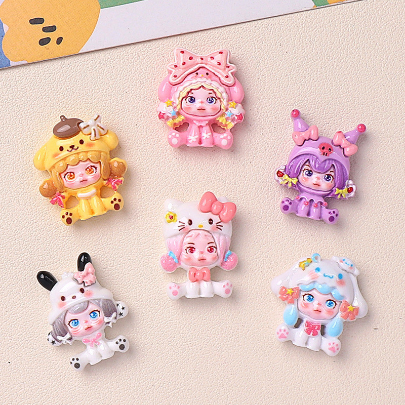 [3 @] การ์ตูนglossyการ์ดขนาดเล็กpสาวdiyเรซิ่นอุปกรณ์เสริมเครื่องประดับhandmade Hairpinเคสโทรศัพท์ถ้วยน้ําHeaddress ML