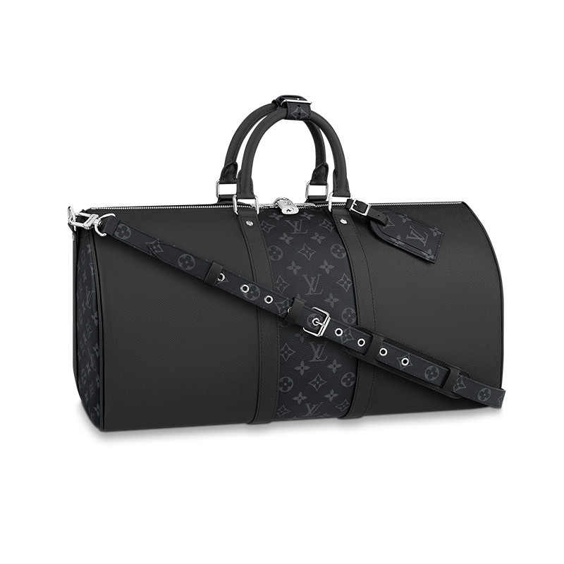 Louis Vuitton/Louis Vuitton Men's Bag LV KEEPALL 50 Classic Calf Canvas Large Zipper Travel Shoulder Handbag M53763