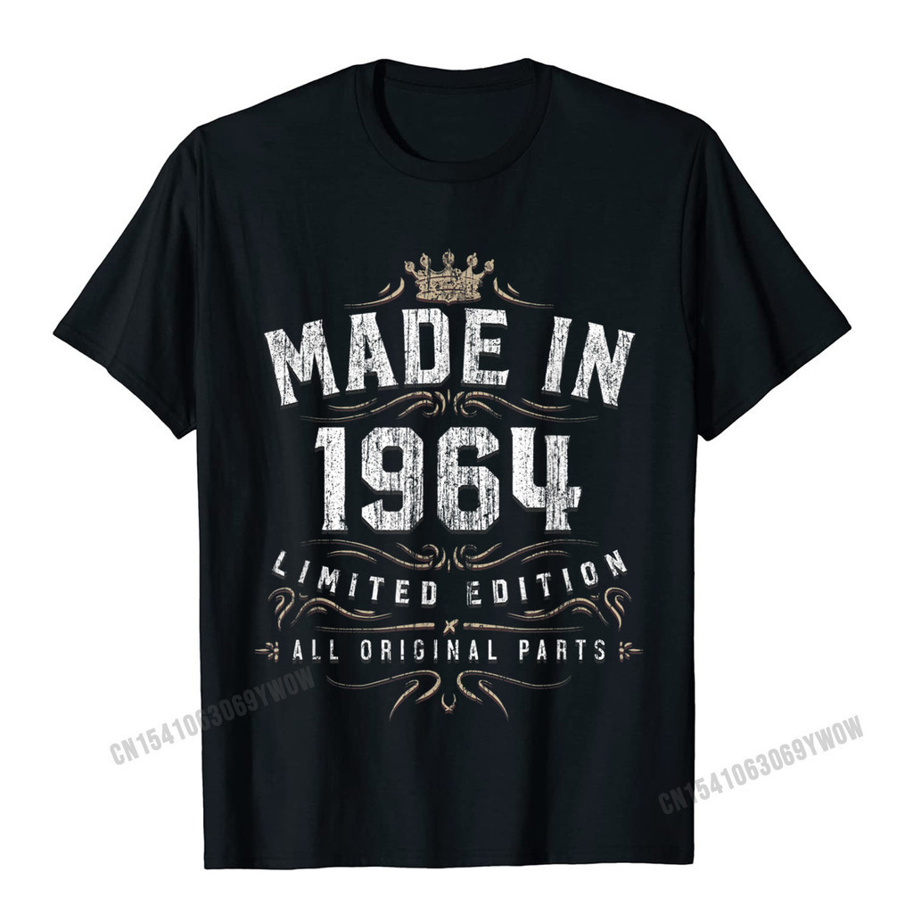 เสื้อเชิ้ตผ้าคอตตอนสำหรับผู้ชายเสื้อเชิ๊ตเสื้อเชิ๊ต1964พิมพ์ลายสำหรับวันเกิดรุ่นที่มีจำนวนจำกัด55ตัวเสื้อเชิ๊ตตัวบนลำลอง