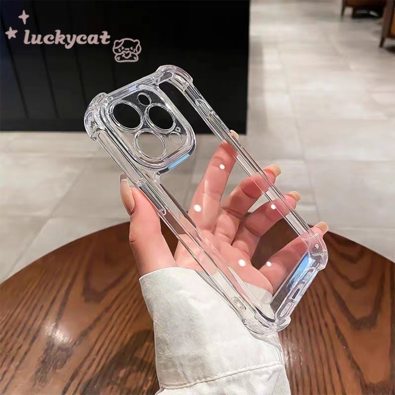 Iphone 14 13 12 11 Pro Max X Xr Xs Max 7 8 Plus SE2020 เคสโทรศัพท์ ins ความเรียบง่ายอะคริลิคกันกระแทกนุ่มฝาครอบใส