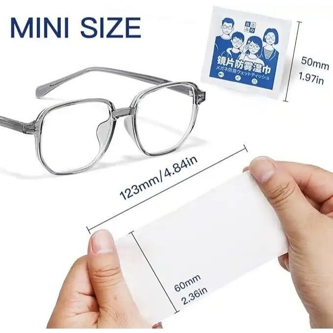 ผ้าเช็ดแว่น ผ้าเช็ดเลนส์ป้องกันฝ้า กันไอน้ำ (กล่อง100ซอง)  ผ้าเช็ดแว่นตากันหมอก (Anti-Fog Nano Wipe) #T-0020 - รูปที่ 4