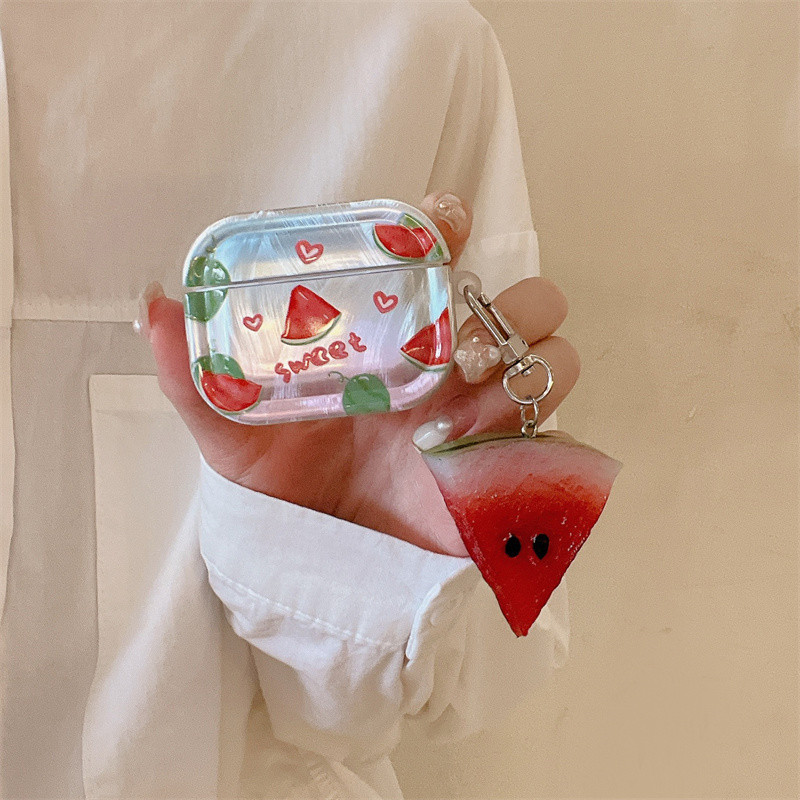 แตงโม เหมาะสําหรับ แอร์พอด1/2 3 มือโปร มือโปร2 แอร์พอด4 หูฟังชุดไร้สายบลูทูธป้องกันกรณี แอร์พอด มือโปร 3 4 หูฟังป้องกันกรณี