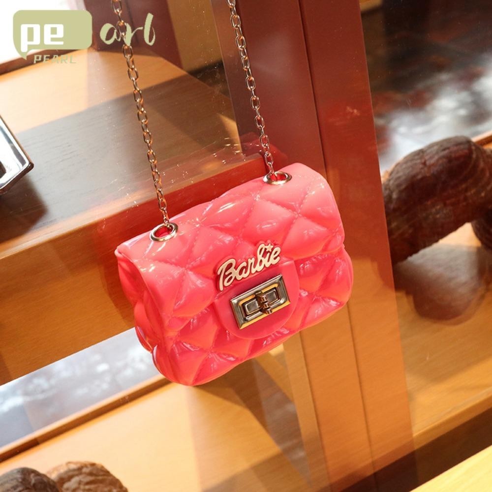 Pearlth Phone Bag, Jelly Mini Shoulder Bag, Fashion Pink Diamond Grid Pattern Messenger Bag Holiday Gift